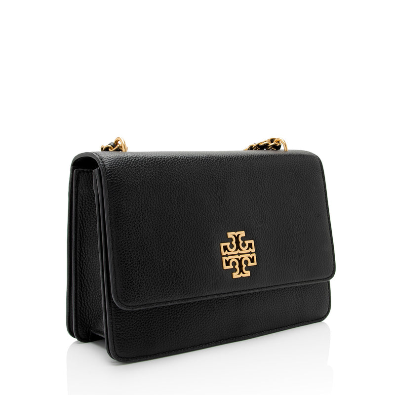 Tory Burch Leather Britten Medium Shoulder Bag (SHF-t4zj0a)