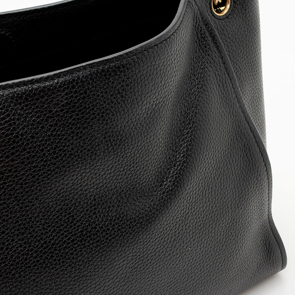 Tory Burch Leather Britten Small Slouchy Tote (SHF-21937)