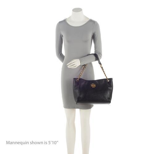 Tory Burch Leather Britten Small Slouchy Tote (SHF-haTJom)