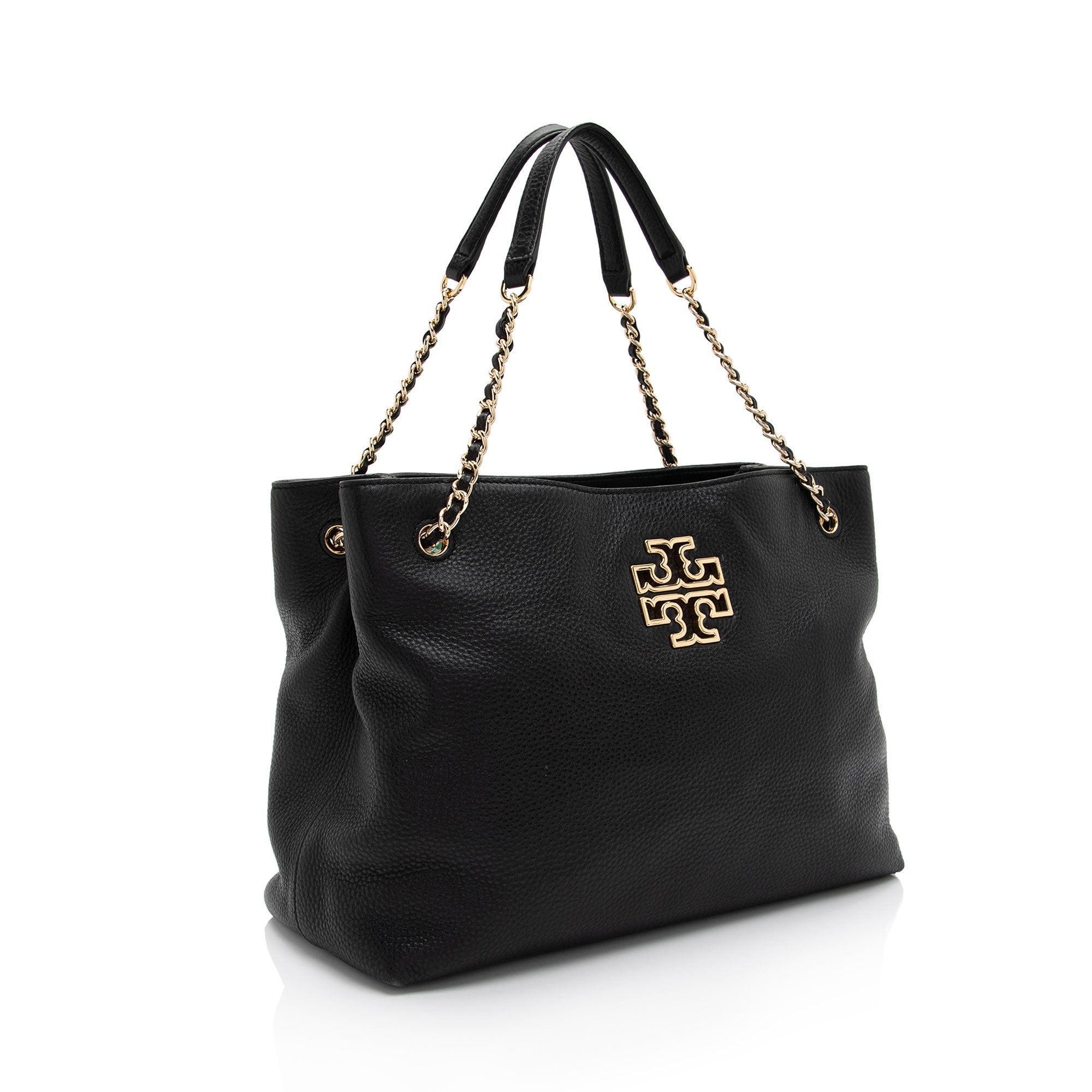 Tory Burch Leather Britten Small Slouchy Tote (SHF-haTJom)
