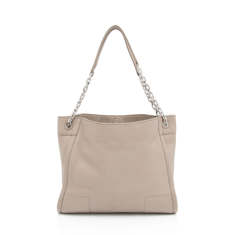 Tory Burch Leather Britten Small Slouchy Tote (SHF-3MLIBU)