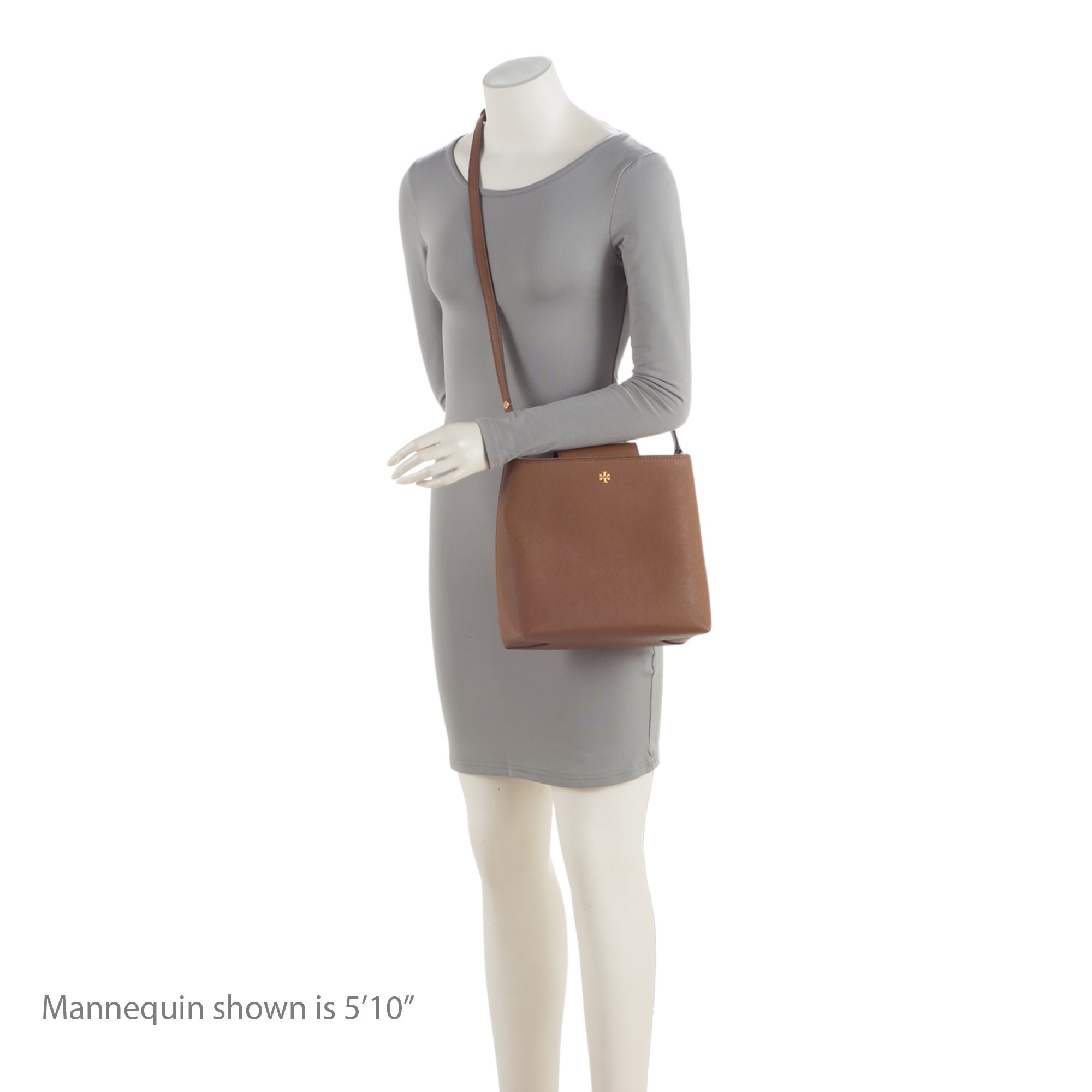 Tory Burch Leather Emerson Bucket Bag (SHF-QinDlT)