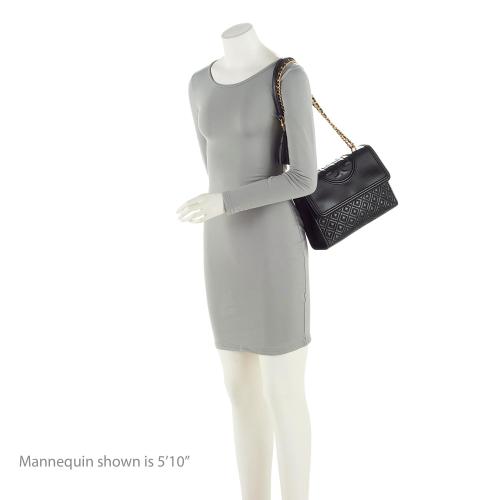 Tory Burch Leather Fleming Convertible Shoulder Bag (SHF-doLek1)