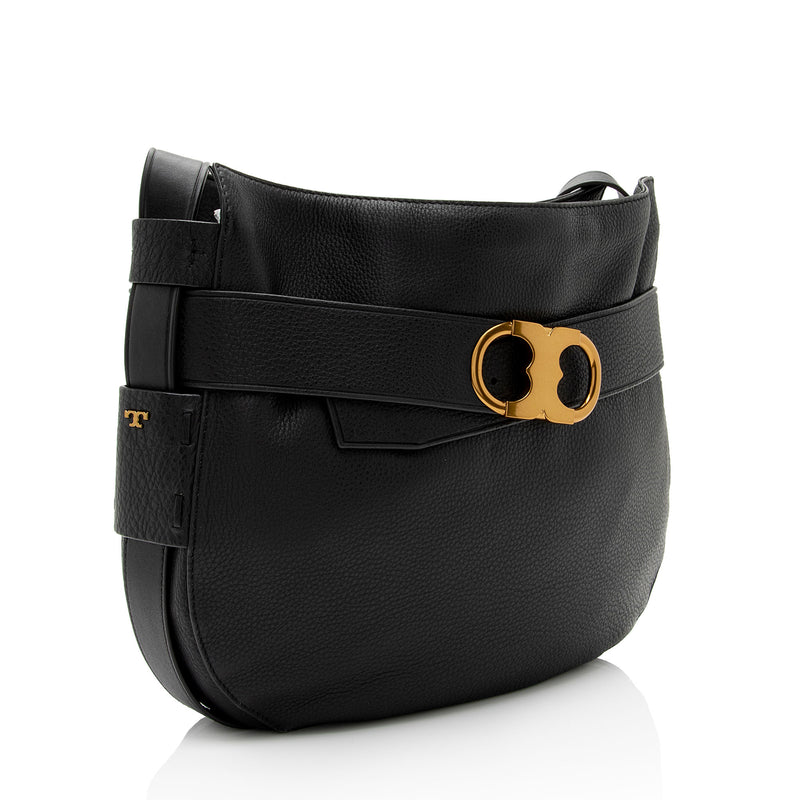 TORY BURCH: Gemini link bag in textured canvas - Black