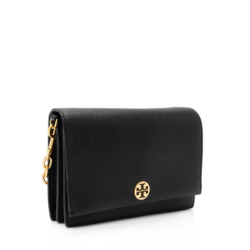 Tory Burch Leather Georgia Flap Crossbody Bag (SHF-23351)