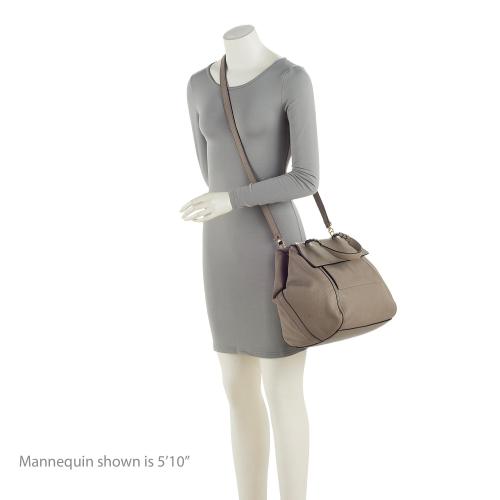 Tory Burch Leather Half Moon Medium Satchel (SHF-mbIQk0)