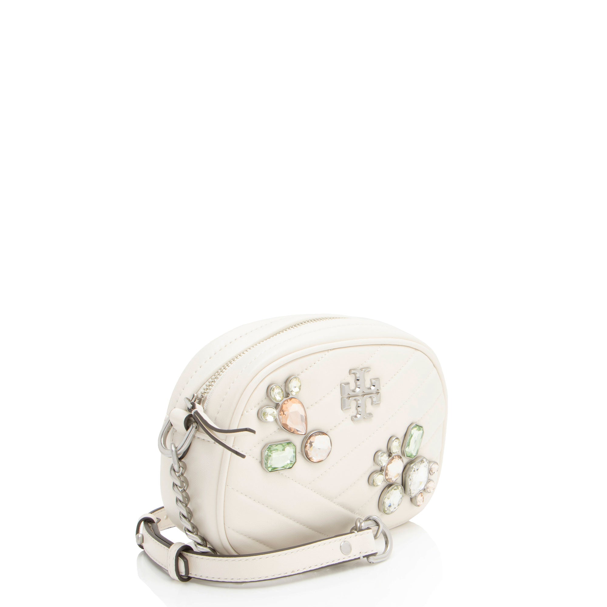 Tory Burch Leather Jeweled Kira Small Camera Bag (SHF-KqArRb)