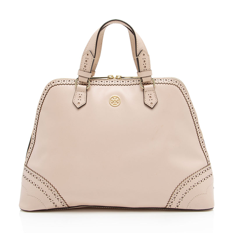 Tory Burch Leather Laser Cut Robinson Dome Satchel (SHF-d4nMQB)