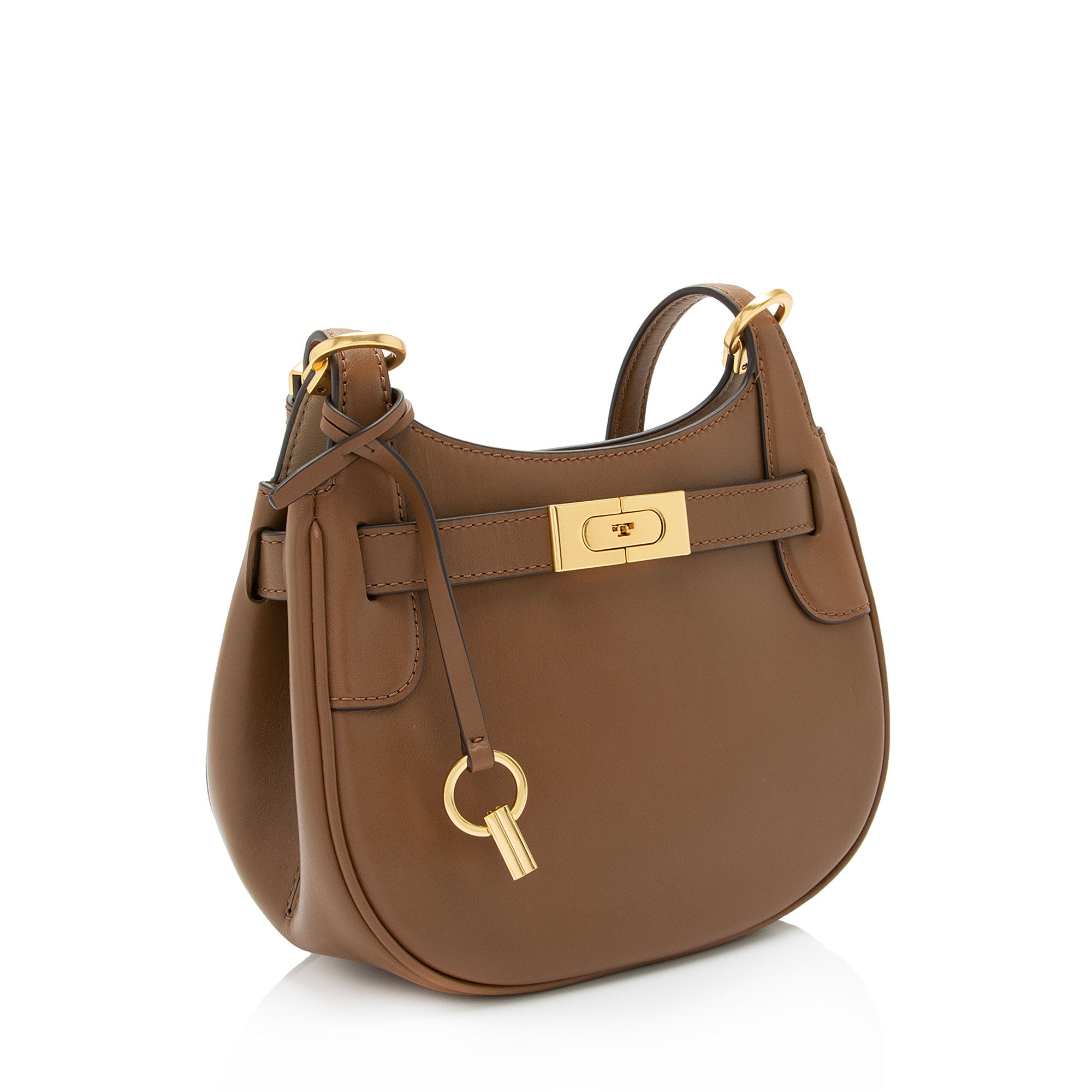 Tory Burch Lee Radziwill Leather Saddle Small Crossbody Bag (SHF-zQ8cY