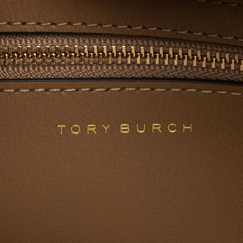 Tory Burch Lee Radziwill Leather Woven Double Satchel (SHF-XEubAG)