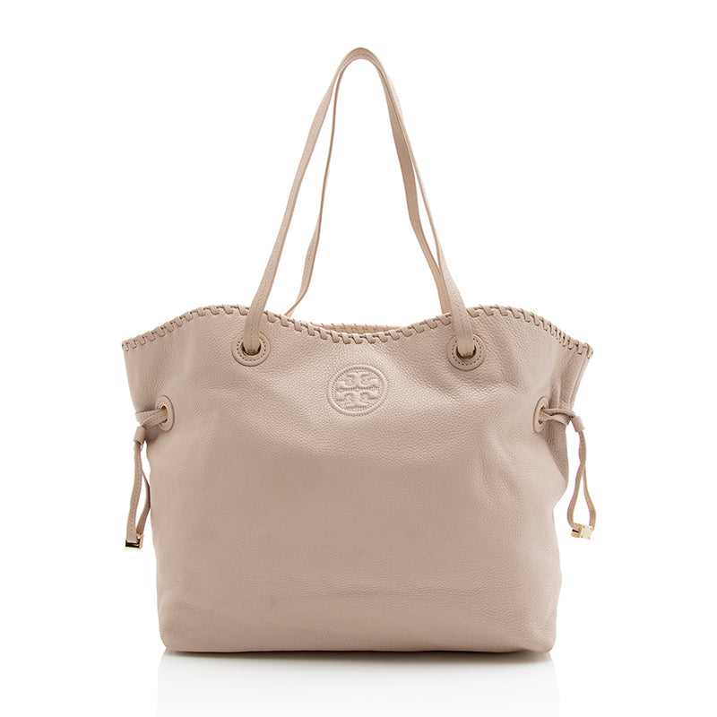 Tory Burch Leather Marion Slouchy East/West Tote (SHF-21748)