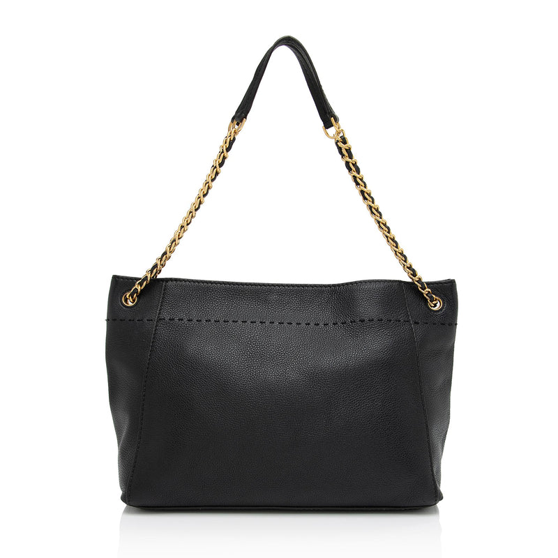 Tory Burch Leather McGraw Chain Slouchy Tote (SHF-dTgvWc)