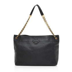 Tory Burch Leather McGraw Chain Slouchy Tote (SHF-dTgvWc)