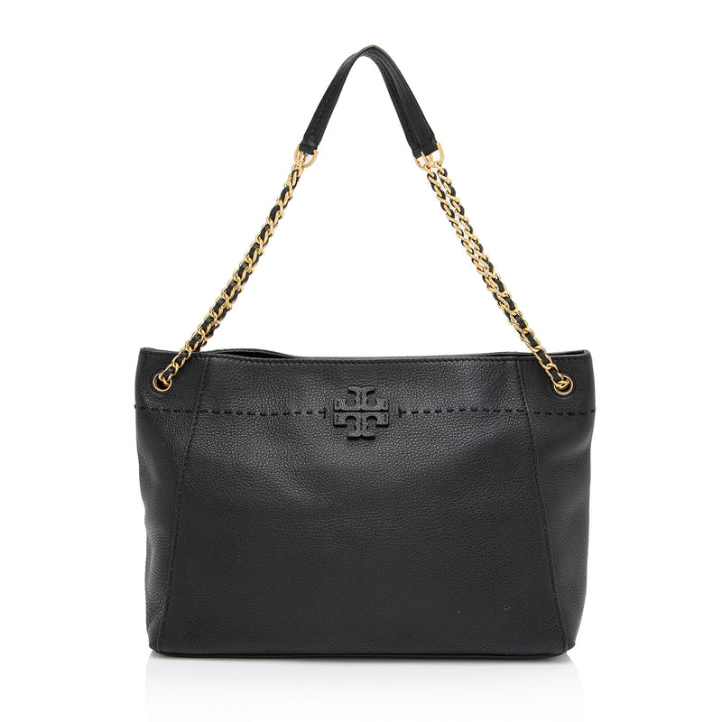 Tory Burch Leather McGraw Chain Slouchy Tote (SHF-dTgvWc)