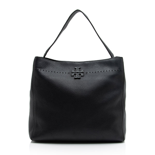 Tory Burch Leather McGraw Shoulder Bag (SHF-qrdcaw)