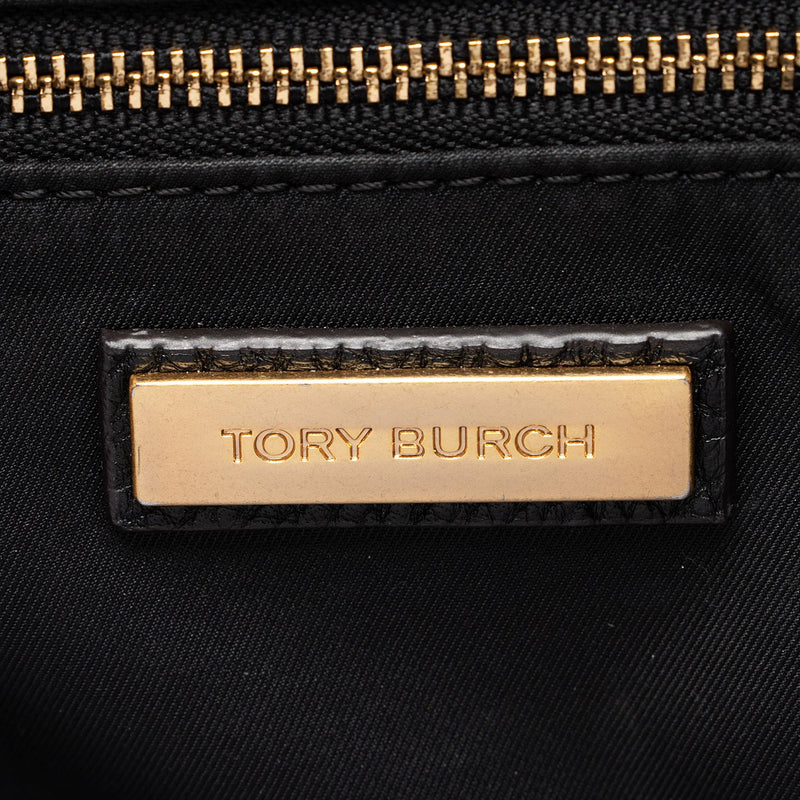 Tory Burch Leather McGraw Triple Compartment Tote (SHF-JTr34t)
