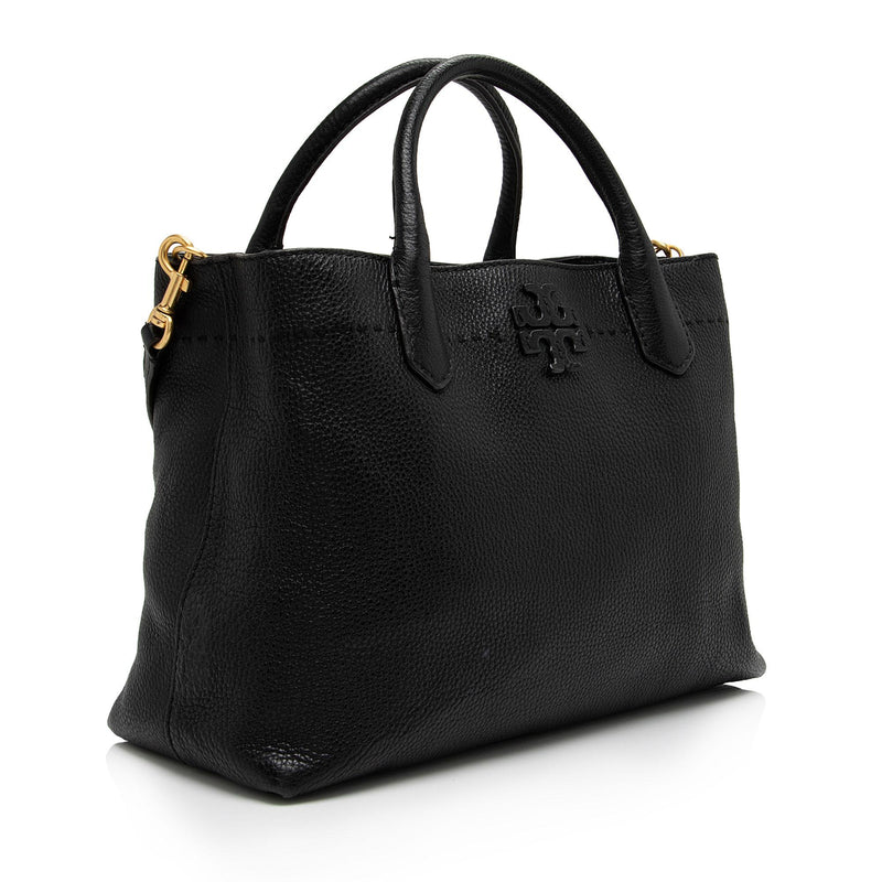 Tory Burch Leather McGraw Triple Compartment Tote (SHF-JTr34t)