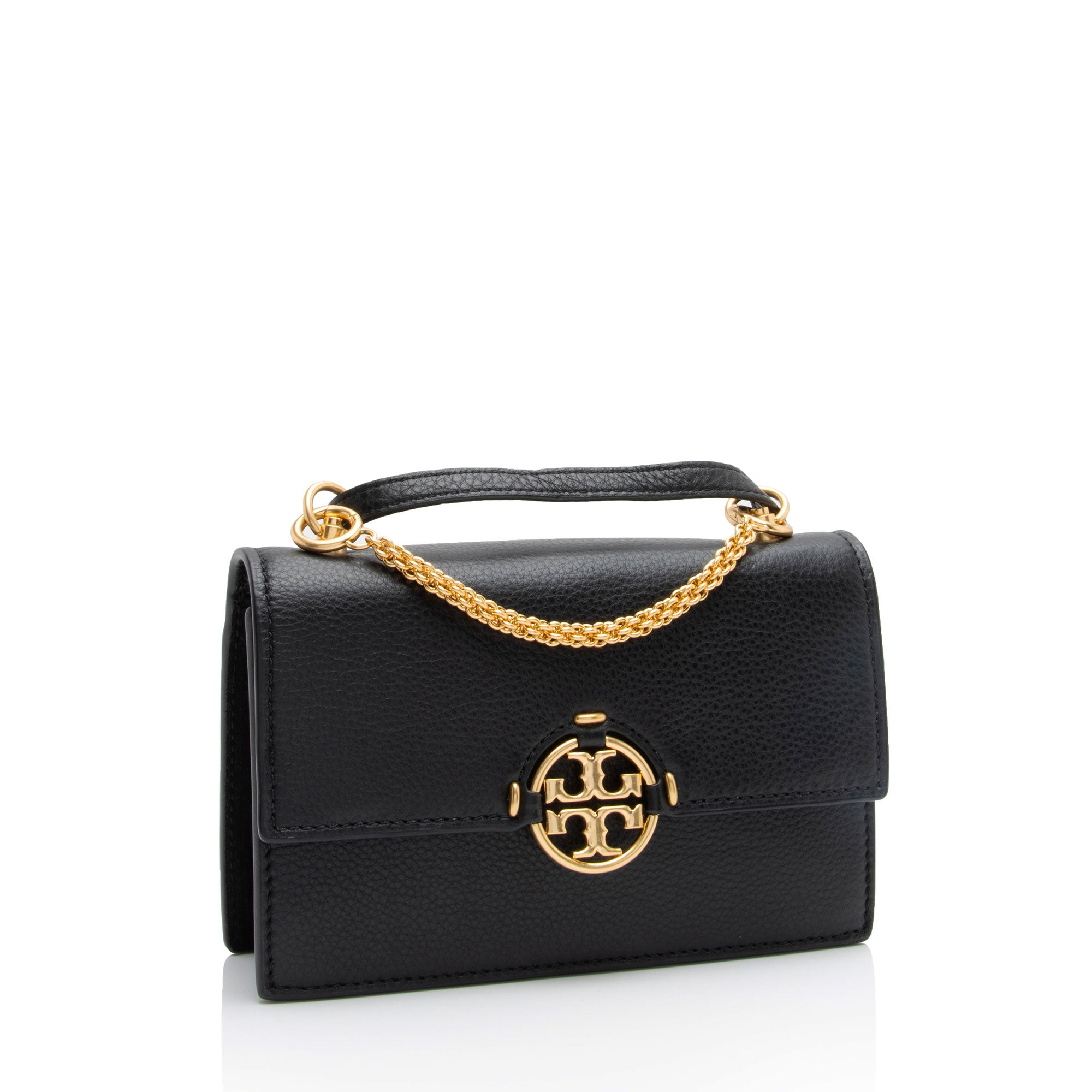 Tory Burch Leather Miller Mini Shoulder Bag (SHF-fFY17g)