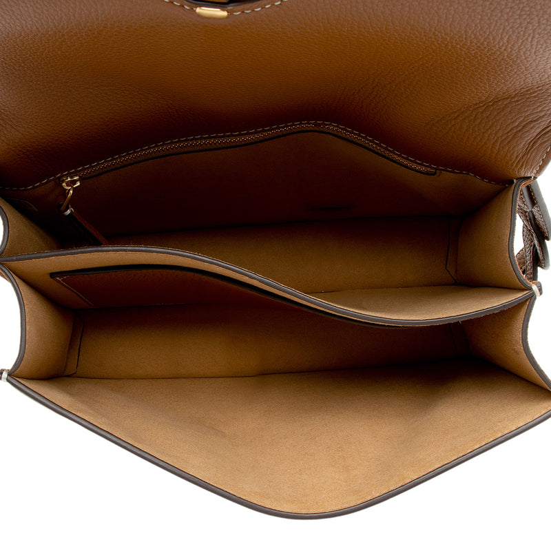 Tory Burch Leather Miller Shoulder Bag (SHF-o3358h)