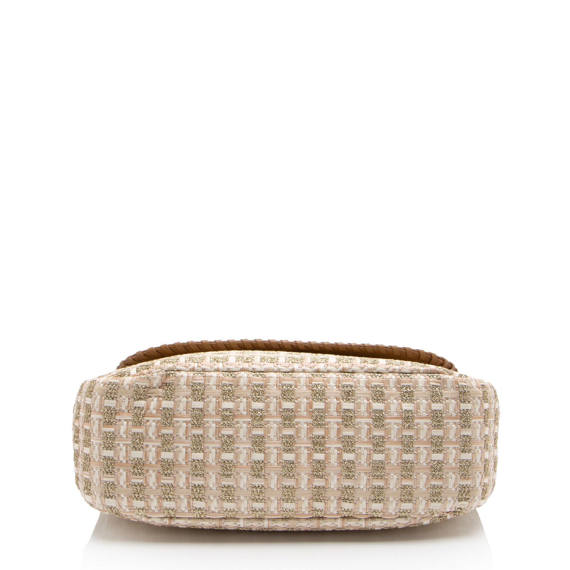 Tory Burch Leather Raffia Marion Saddle Bag (SHF-aUSocw)