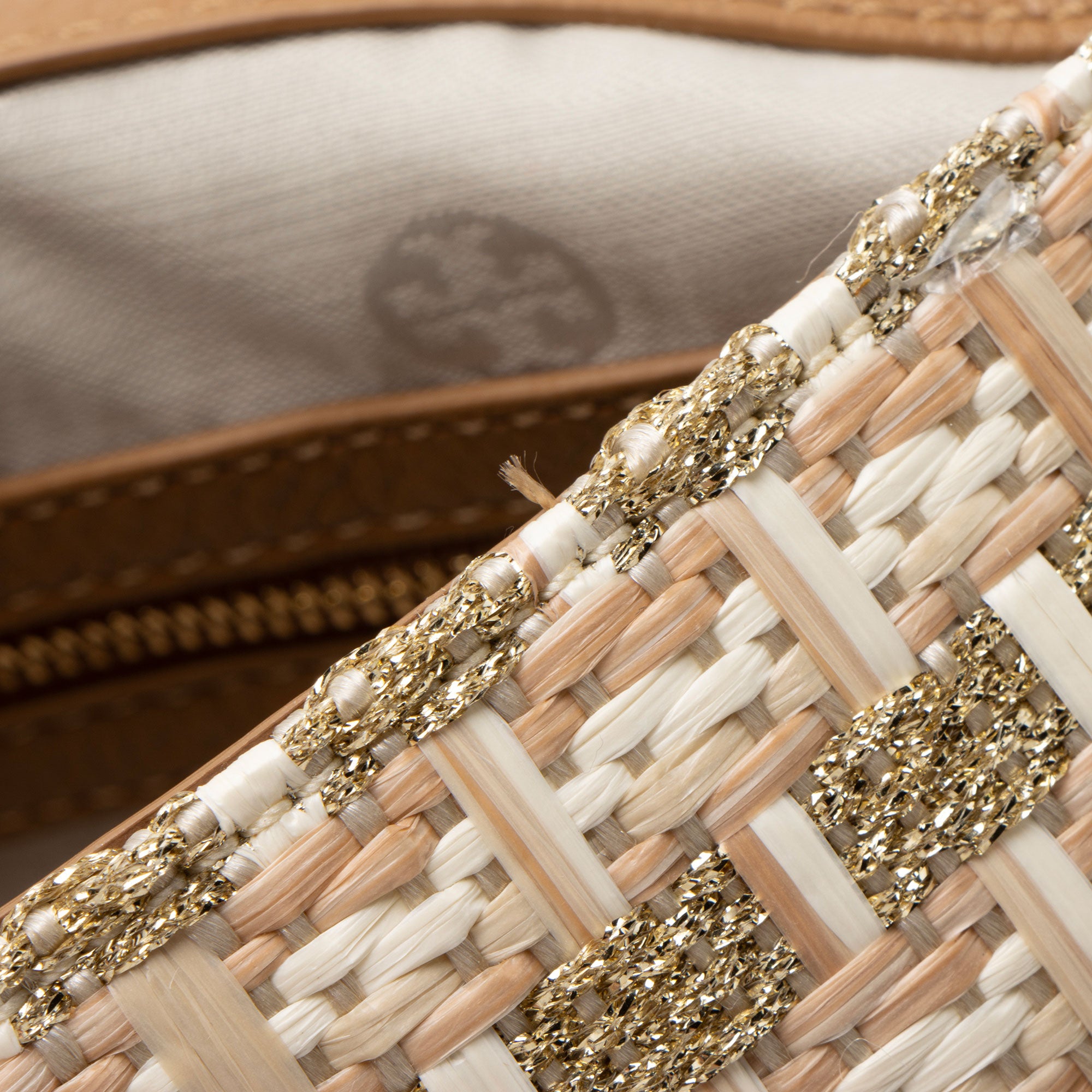 Tory Burch Leather Raffia Marion Saddle Bag (SHF-aUSocw)