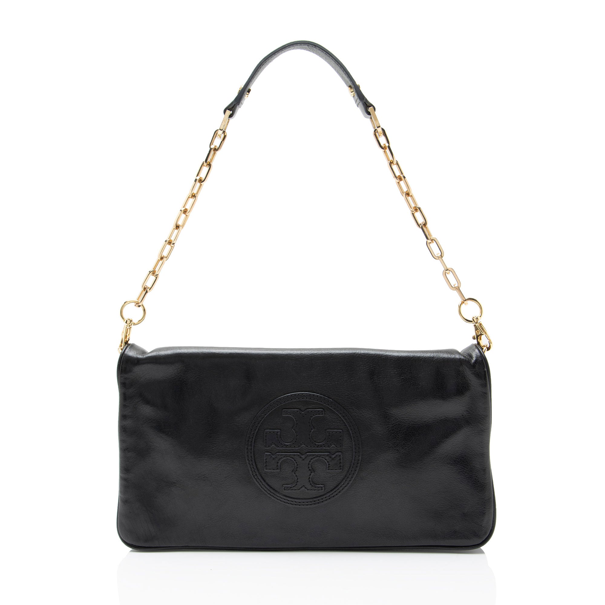 Tory Burch Leather Reva Bombe Clutch