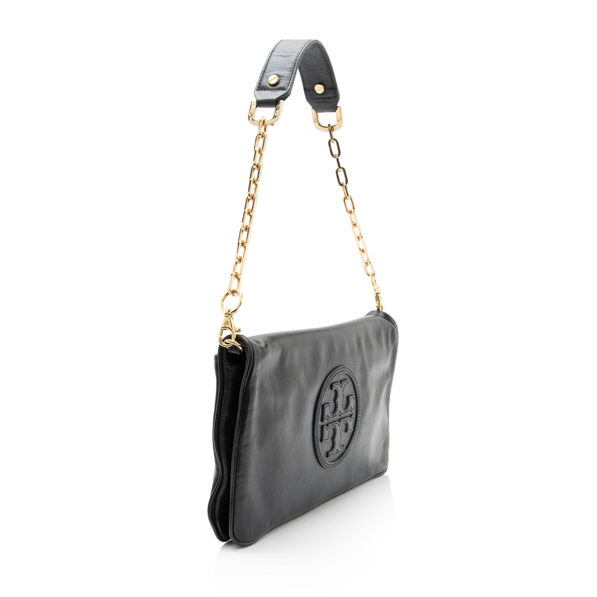 Tory Burch Leather Reva Bombe Clutch