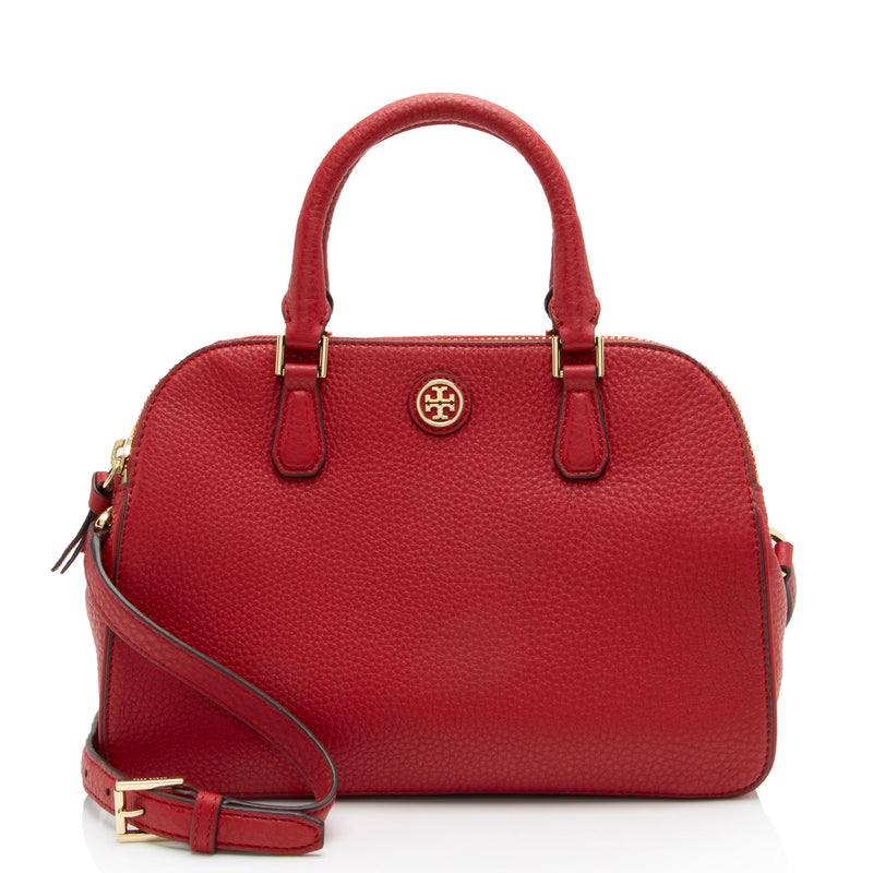 Tory Burch Leather Robinson Triple Zip Dome Satchel (SHF-4qlcLm)