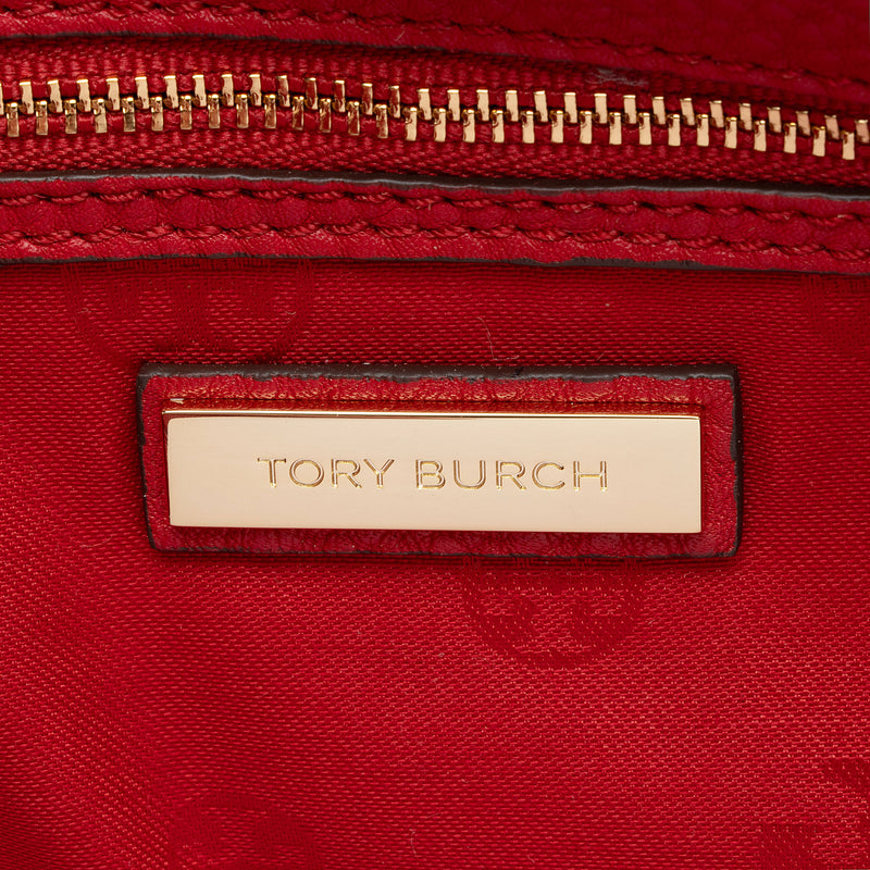 Tory Burch Leather Robinson Triple Zip Dome Satchel (SHF-4qlcLm)