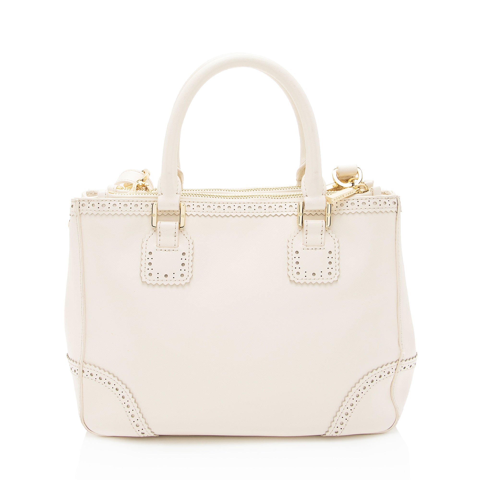 Tory Burch Leather Spectator Robinson Double Zip Mini Tote