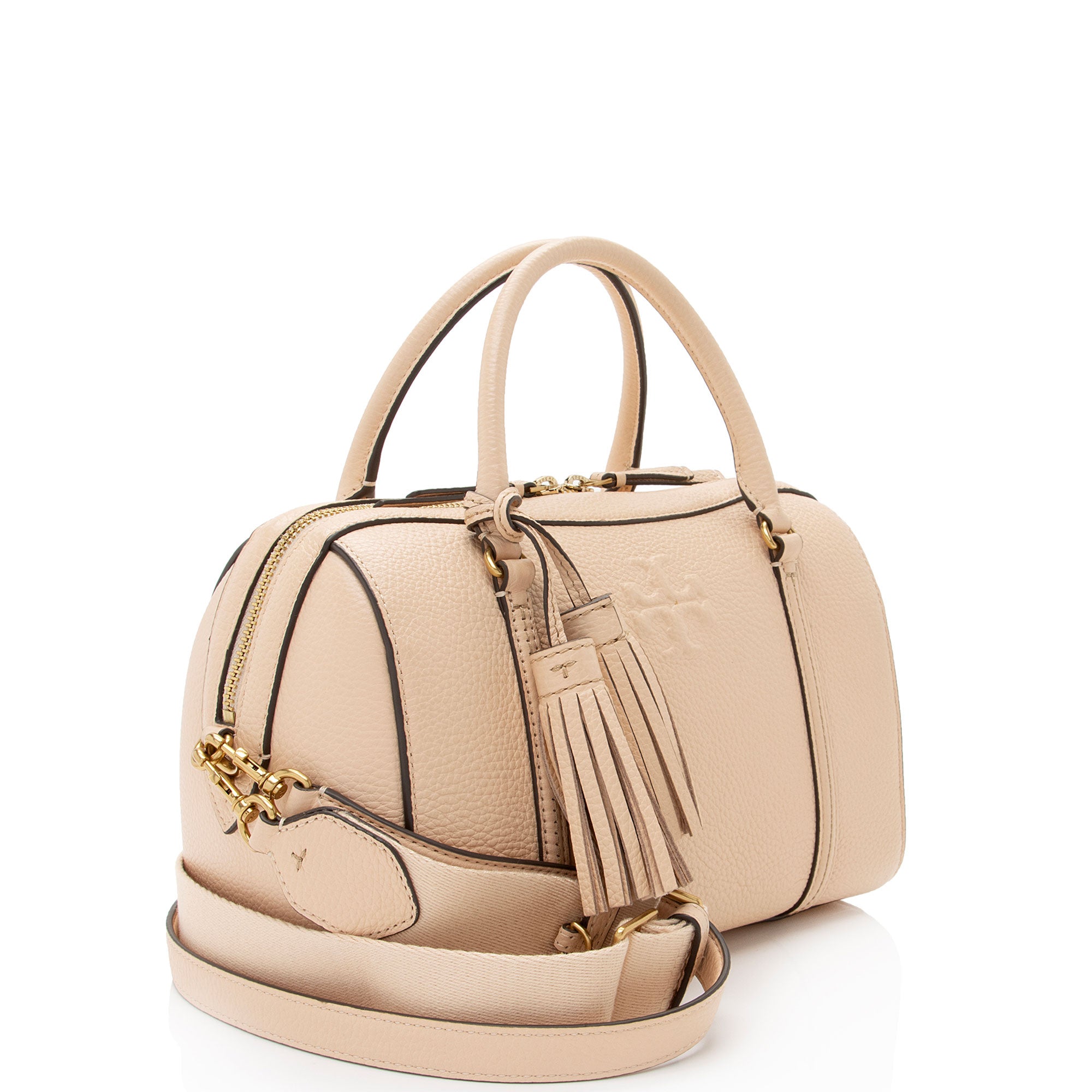 Tory Burch Leather Thea Tassel Satchel (SHF-CkfZJG)