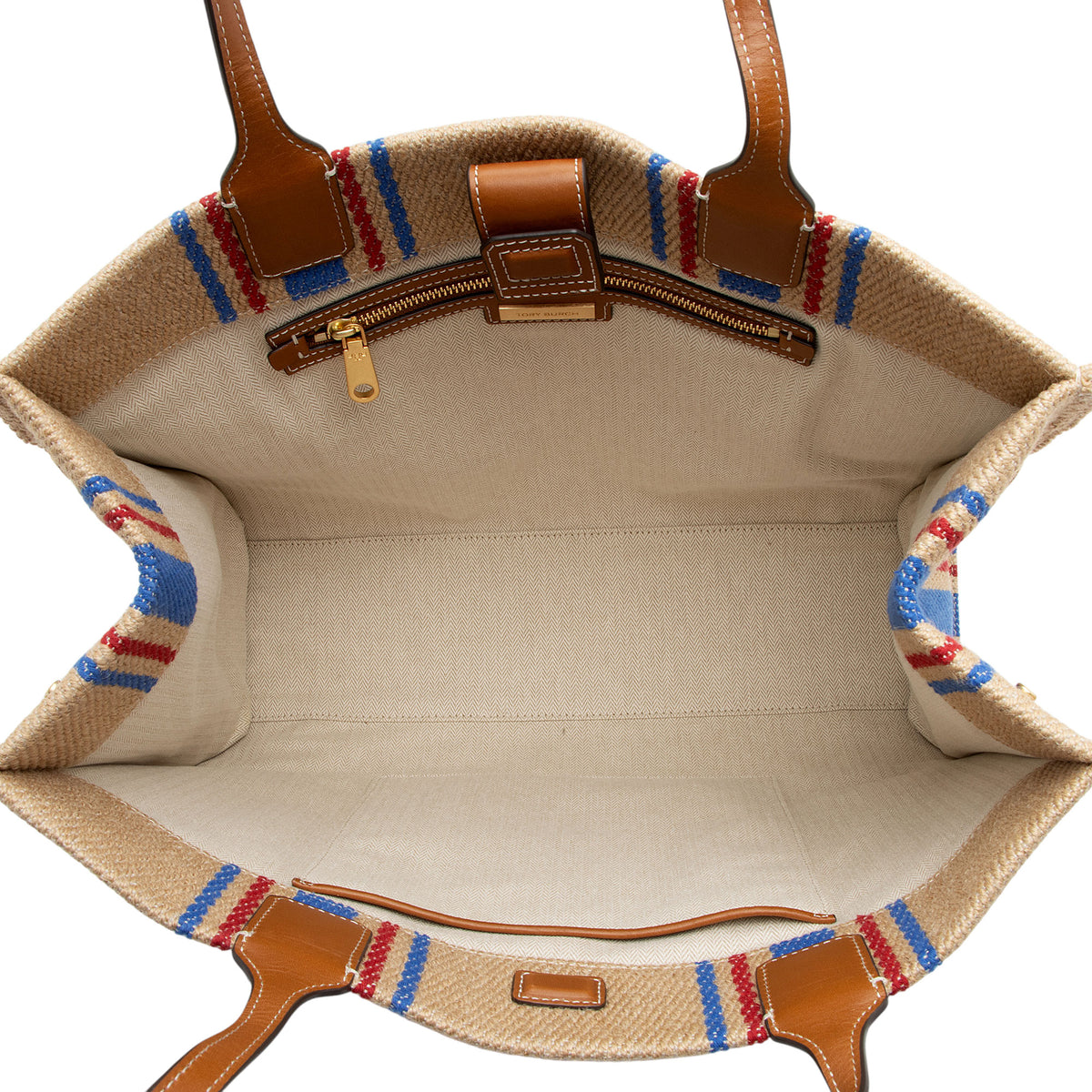Tory Burch Linen Stripe Ella Tote