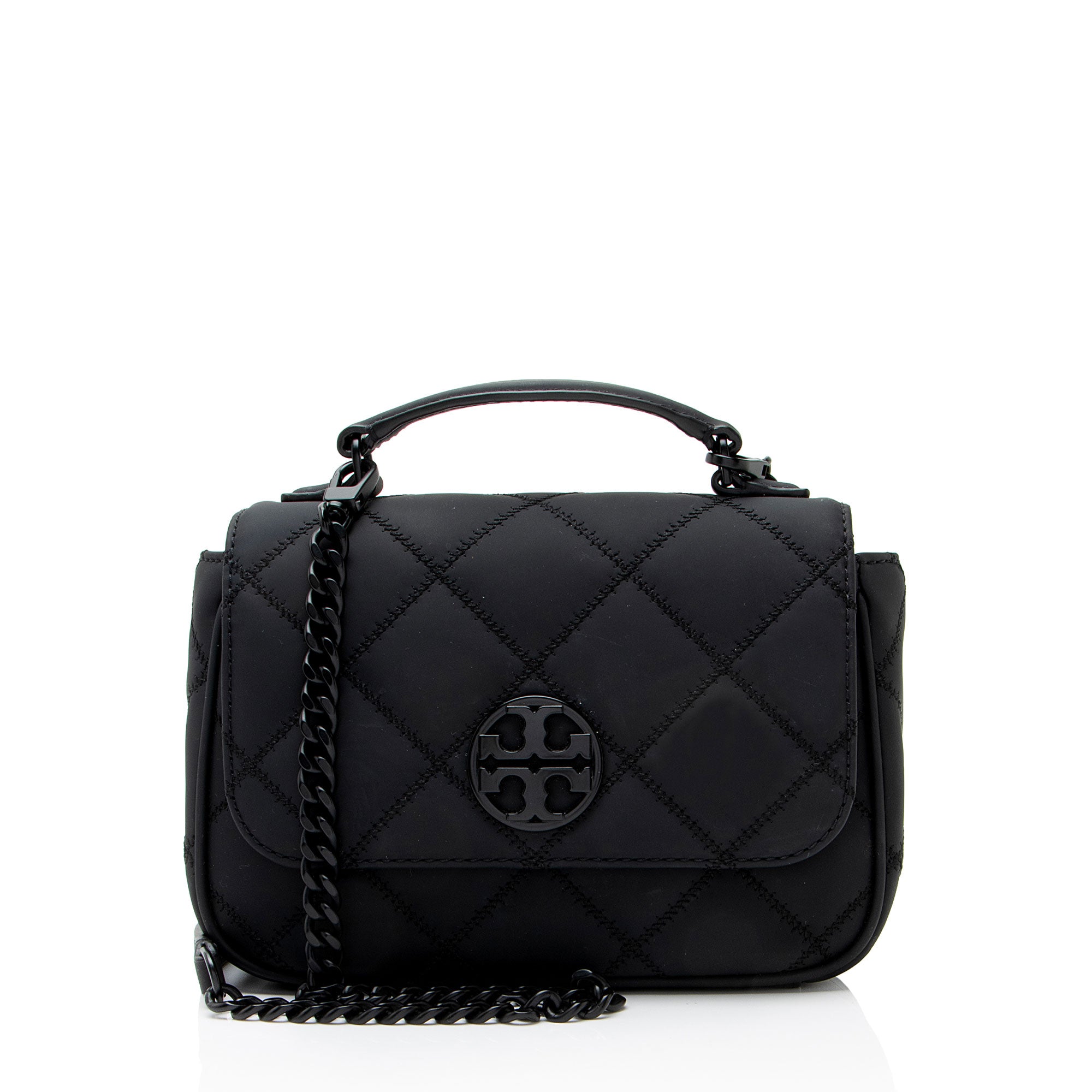 Tory Burch Matte Quilted Leather Willa Mini Top Handle
