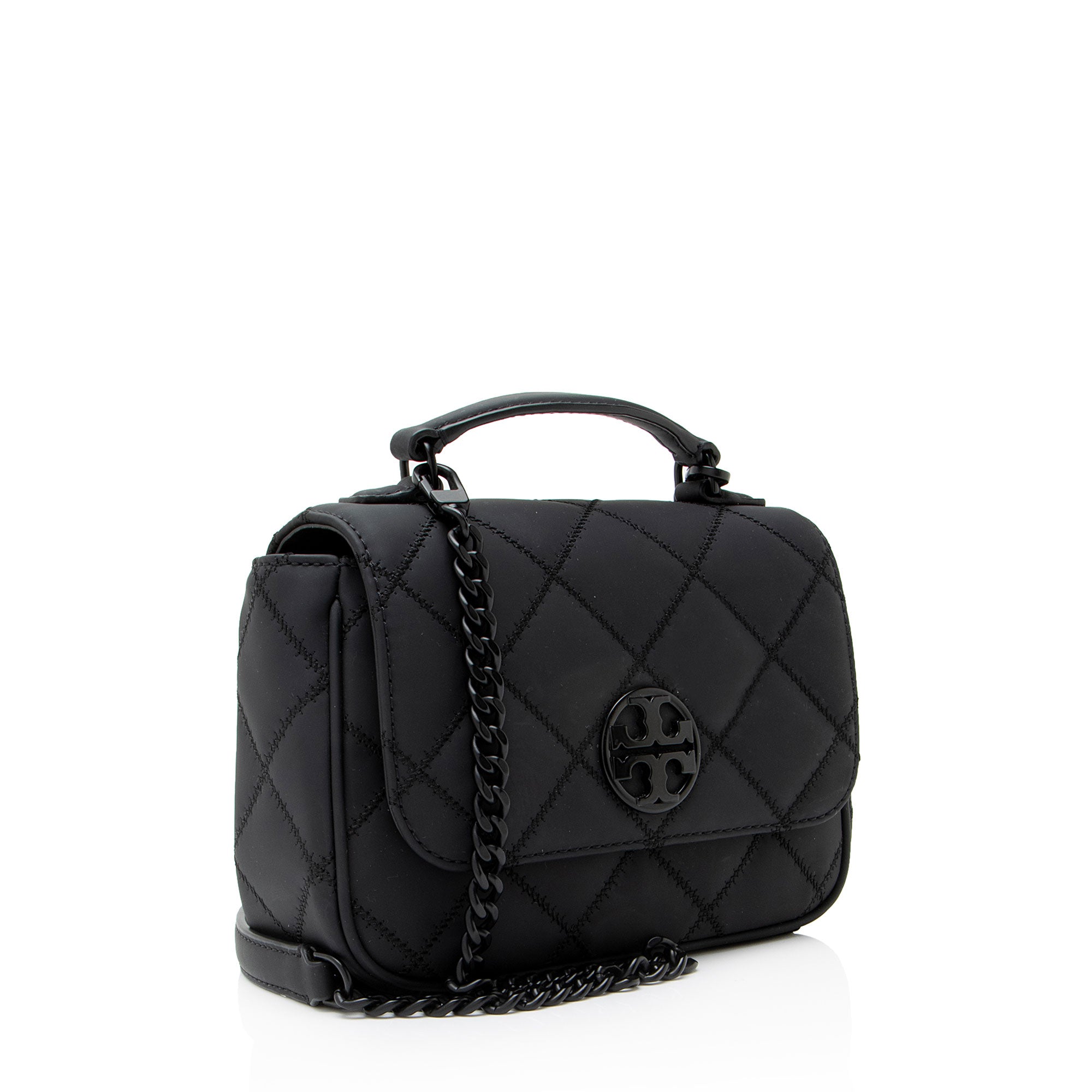 Tory Burch Matte Quilted Leather Willa Mini Top Handle