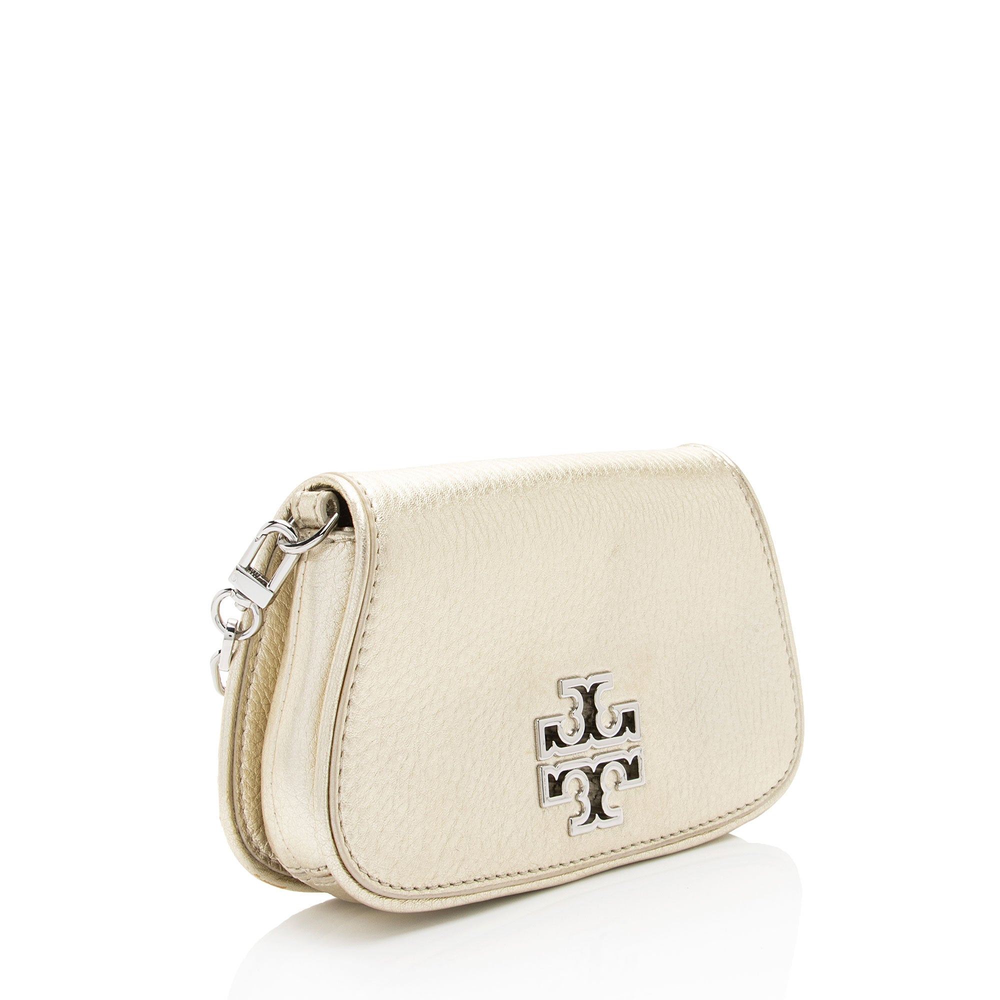 Tory Burch Metallic Leather Britten Mini Crossbody Bag (SHF-Yq8iZv)