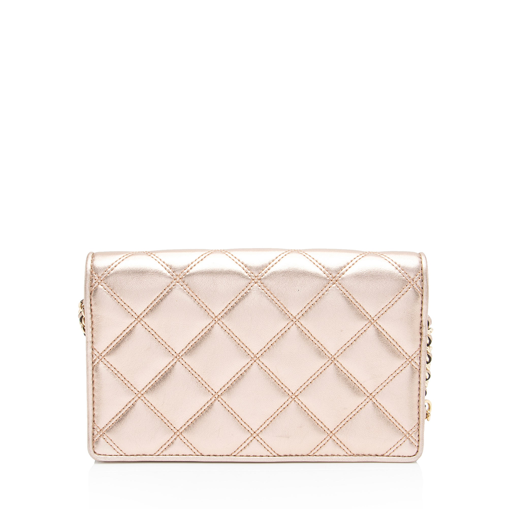 Tory Burch Metallic Quilted Leather Savannah Chain Wallet