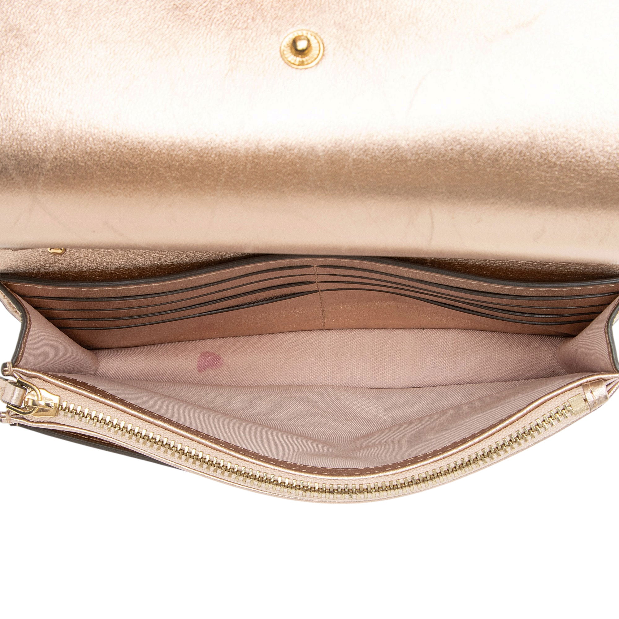 Tory Burch Metallic Quilted Leather Savannah Chain Wallet