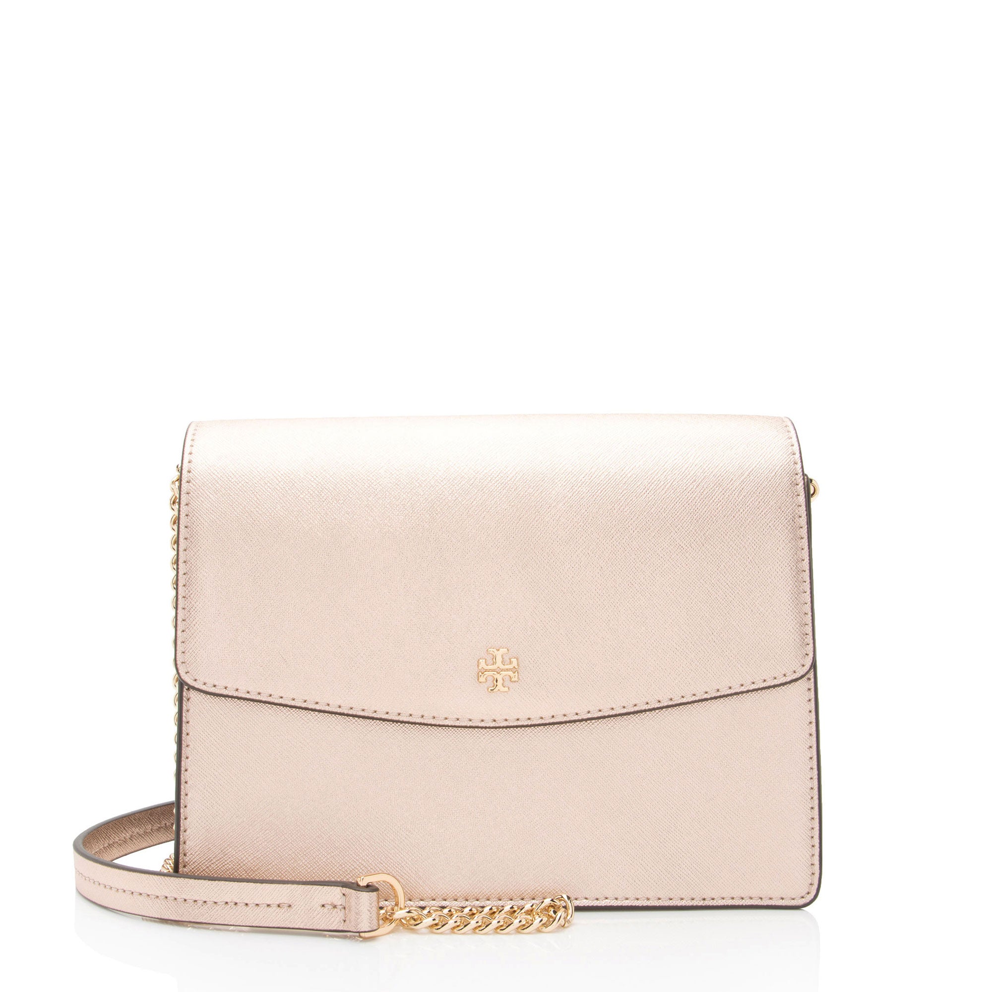 Tory Burch Metallic Saffiano Leather Robinson Shoulder Bag (SHF-di2rQw)