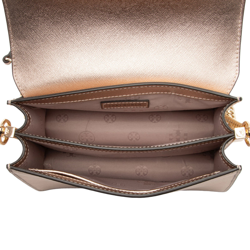 Tory Burch Metallic Saffiano Leather Robinson Shoulder Bag (SHF-di2rQw)