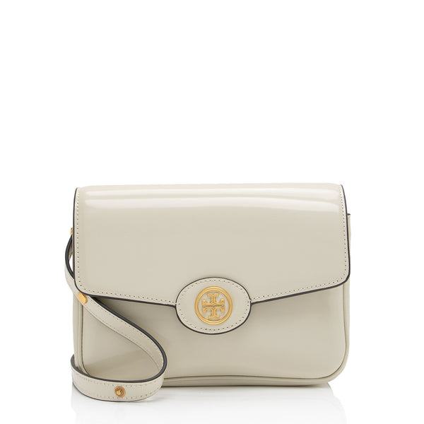 Tory Burch Patent Leather Robinson Convertible Shoulder Bag (SHF-yyx9MY)