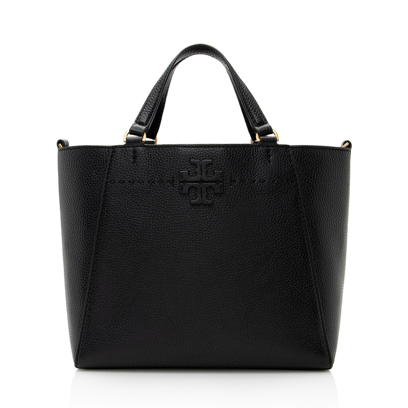 Tory Burch Pebbled Leather McGraw Carryall Small Tote (SHF-22519)