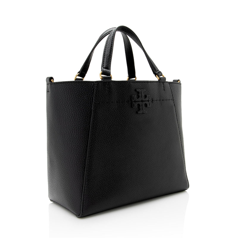 Tory Burch Pebbled Leather McGraw Carryall Small Tote (SHF-22519)