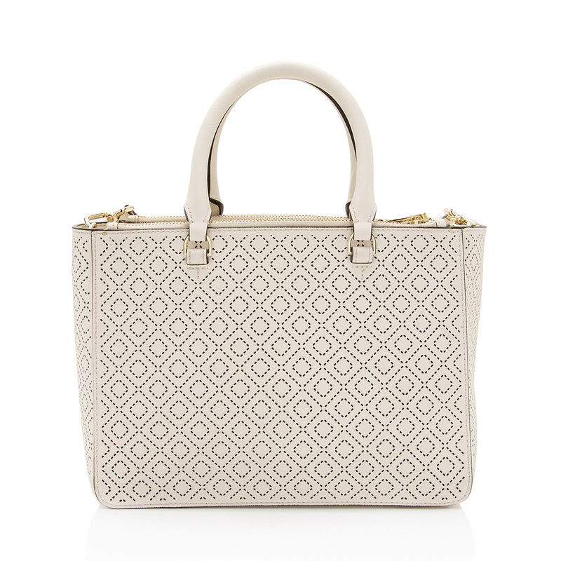 Tory Burch Perforated Leather Robinson Small Tote (SHF-dL86y8)