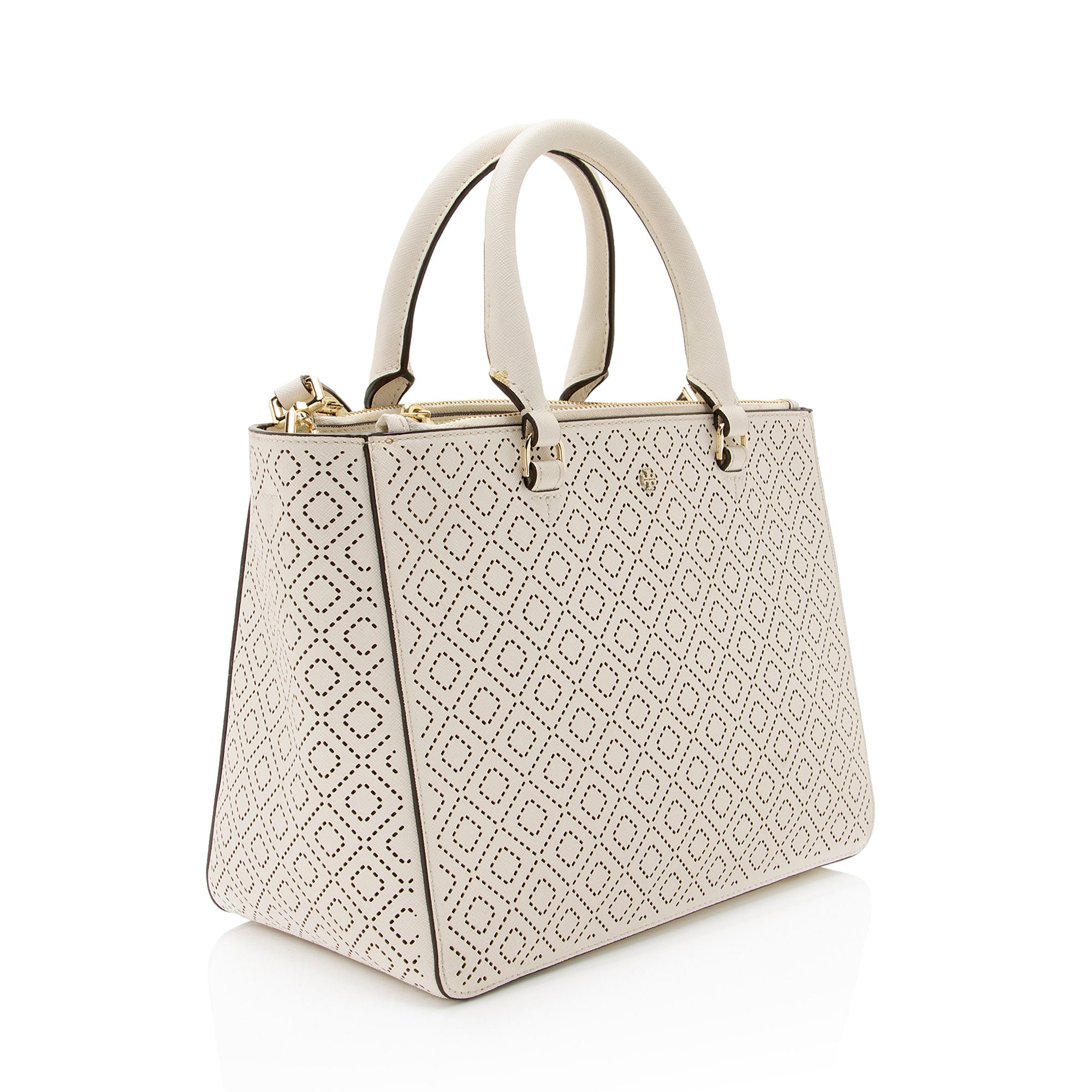 Tory Burch Perforated Leather Robinson Small Tote (SHF-dL86y8)