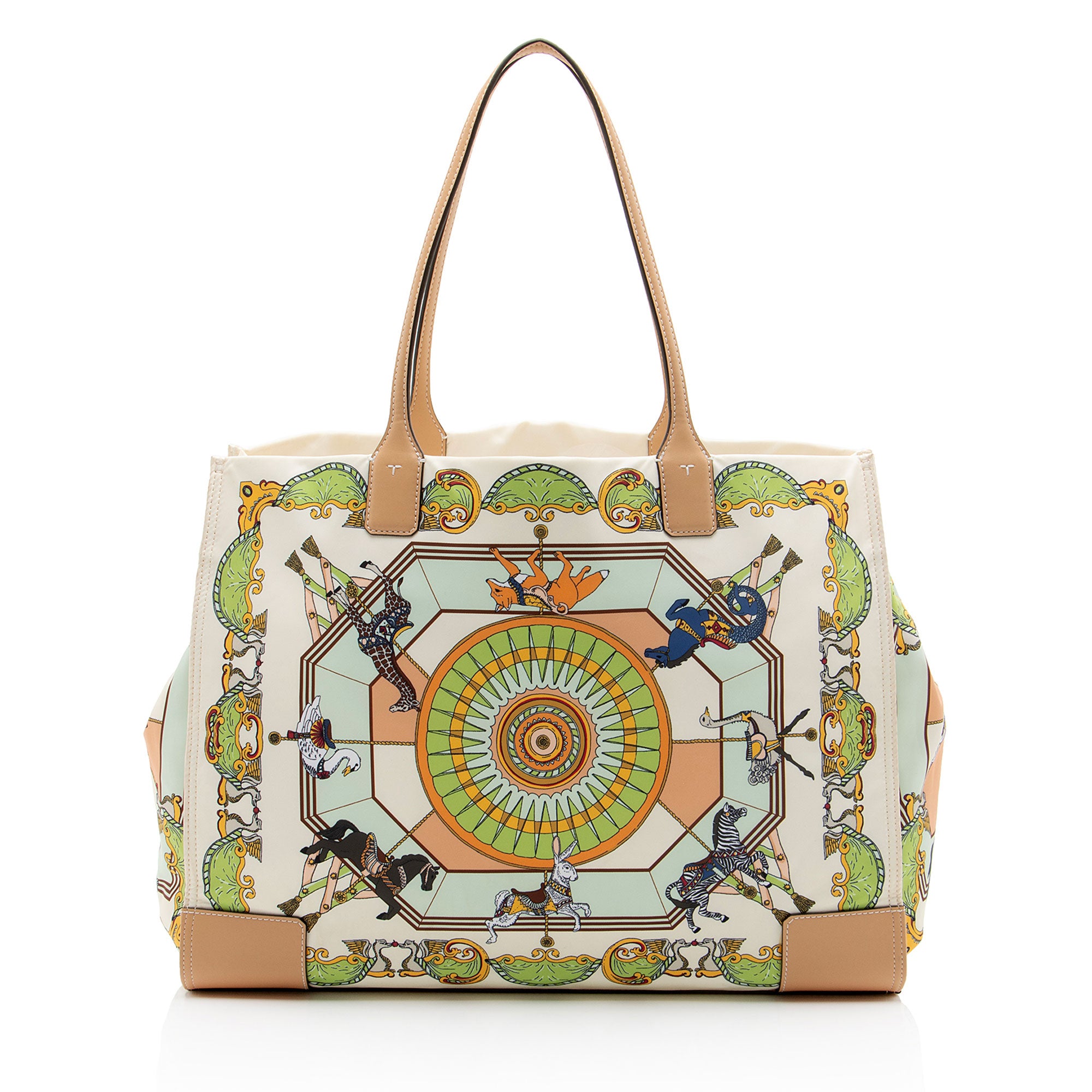 Tory Burch Printed Nylon Leather Ella Tote