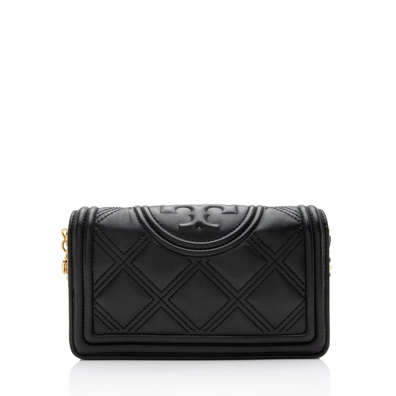 Tory Burch Quilted Leather Fleming Soft Wallet on Chain Bag (SHF-fZBi72)