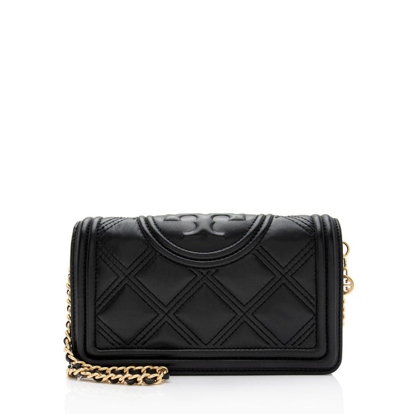 Tory Burch Quilted Leather Fleming Soft Wallet on Chain Bag (SHF-fZBi72)