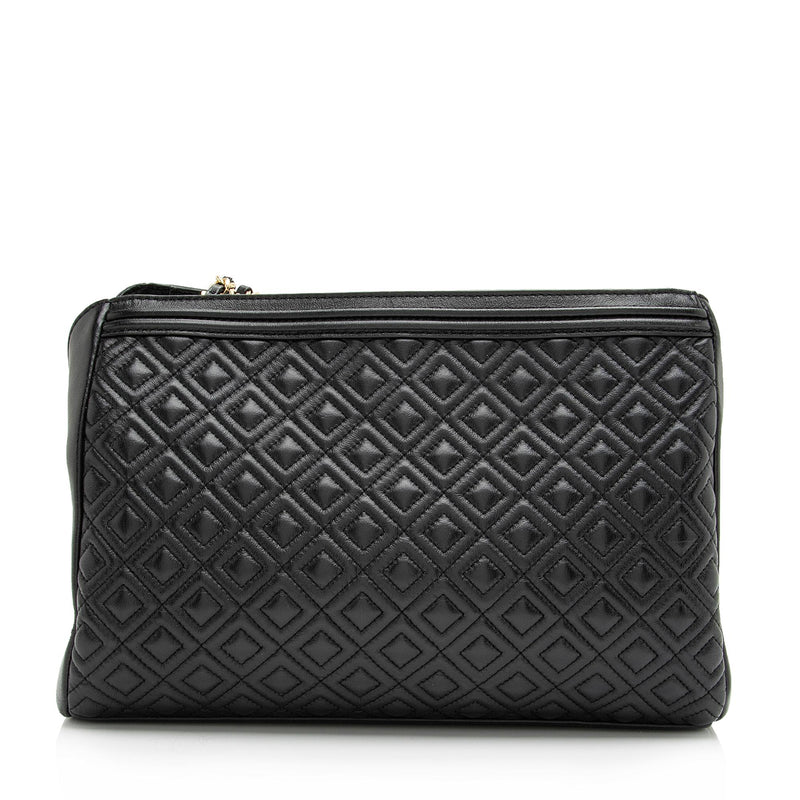 Tory Burch Quilted Leather Fleming Tote (SHF-23792)