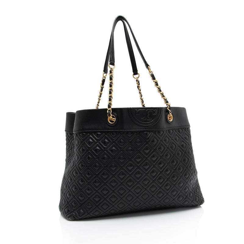 Tory Burch Quilted Leather Fleming Tote (SHF-kzdbgo)