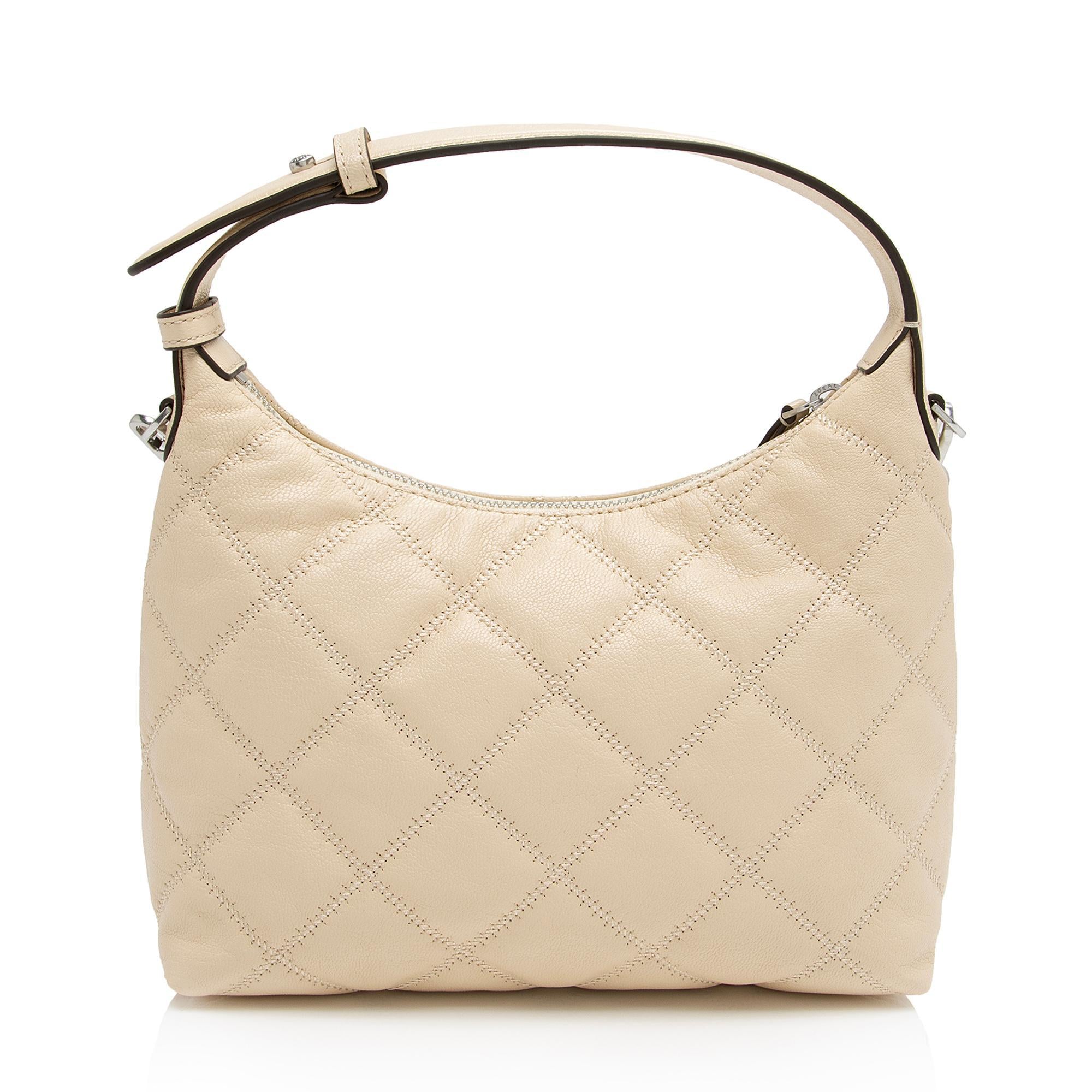 Tory Burch Quilted Leather Willa Mini Hobo (SHF-LgH17e)